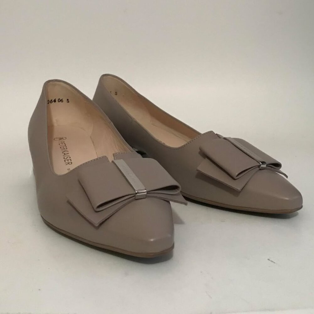 Stunning Peter Kaiser Bow Ballet Leather Womens Wedge Heels Size 5